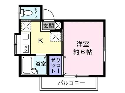 ミヨコーポ(1K/1階)の間取り写真
