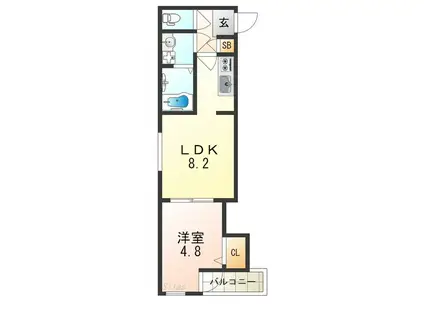 H-MAISON住吉(1LDK/3階)の間取り写真