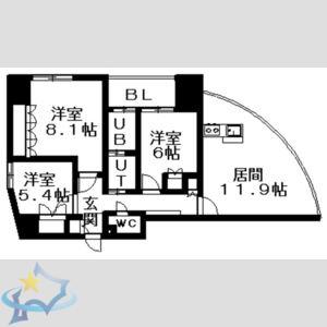 ADEN宮の森(3LDK/10階)の間取り写真
