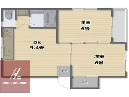 AVANZARE三先(2LDK/2階)の間取り写真