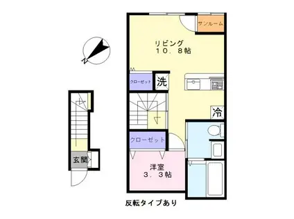 パークコート城東A棟(1LDK/2階)の間取り写真