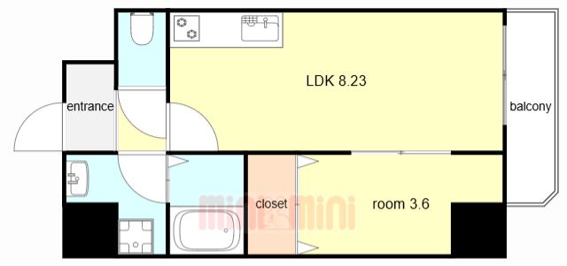 MAISON PREMIER VI(1LDK/6階)の間取り写真