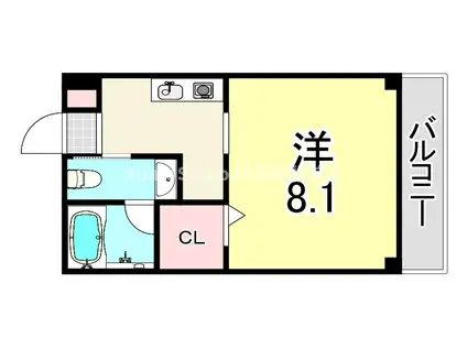 A-ONE COURT OWADA(1K/1階)の間取り写真