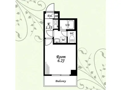 フルセイル唐木田(1K/3階)の間取り写真