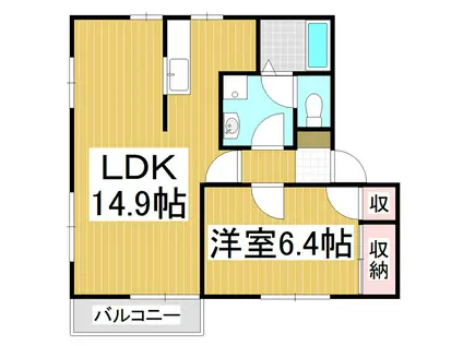 フレグランス梓(1LDK/1階)の間取り写真