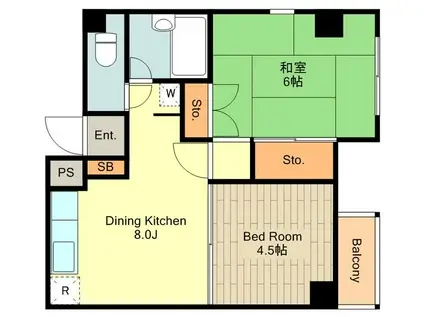 プログレス国立(2DK/2階)の間取り写真