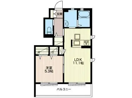 カナル グランデC(1LDK/1階)の間取り写真