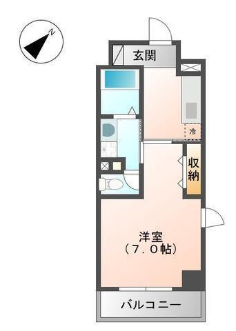 アンゼリカ(1K/6階)の間取り写真