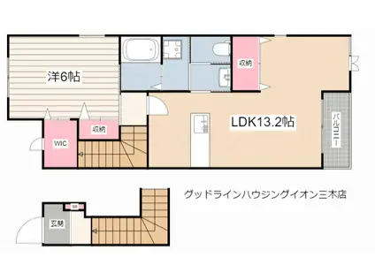 サラスヴァーティーY(1LDK/2階)の間取り写真