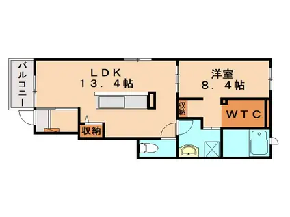 グラン アヴェニール II(1LDK/1階)の間取り写真