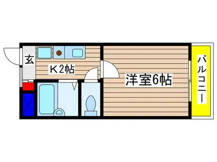 WJ・W-8ビル(1K/2階)の間取り写真