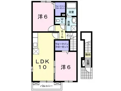 シュトラント感田A(2LDK/2階)の間取り写真