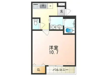 フジパレスパークサイド白鷺(1K/3階)の間取り写真