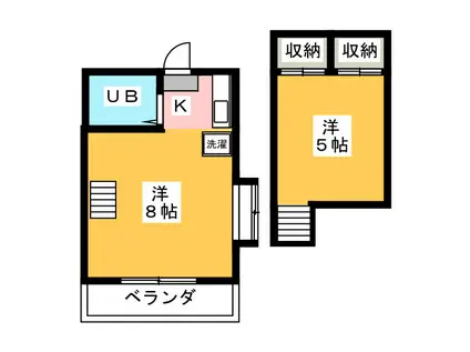 メゾンドたかの台(ワンルーム/2階)の間取り写真