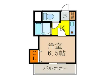 ポレール如月(1K/3階)の間取り写真