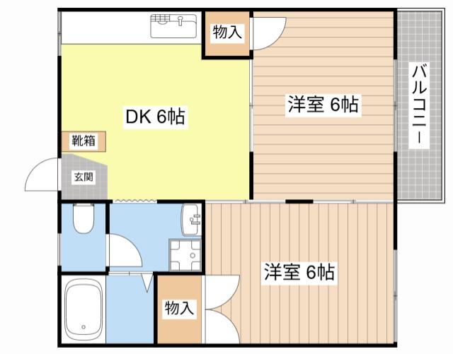 第三カナヤハイツ(2DK/2階)の間取り写真