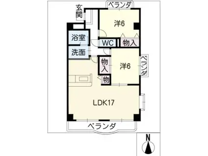 プログレス21(2LDK/1階)の間取り写真