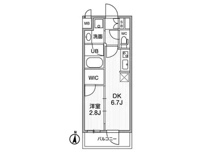 ALTERNA住吉(1DK/5階)の間取り写真