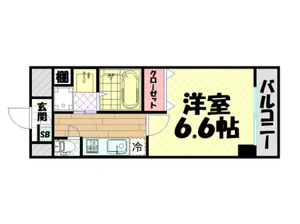 AKASHI ENTERPRISE(1K/6階)の間取り写真