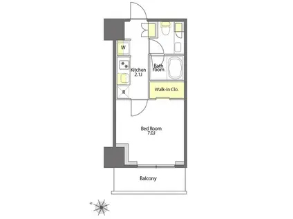 プライムメゾン白金台タワー(1K/12階)の間取り写真