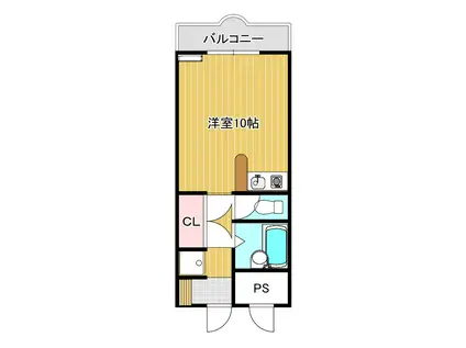 コーポ花水木(1K/1階)の間取り写真