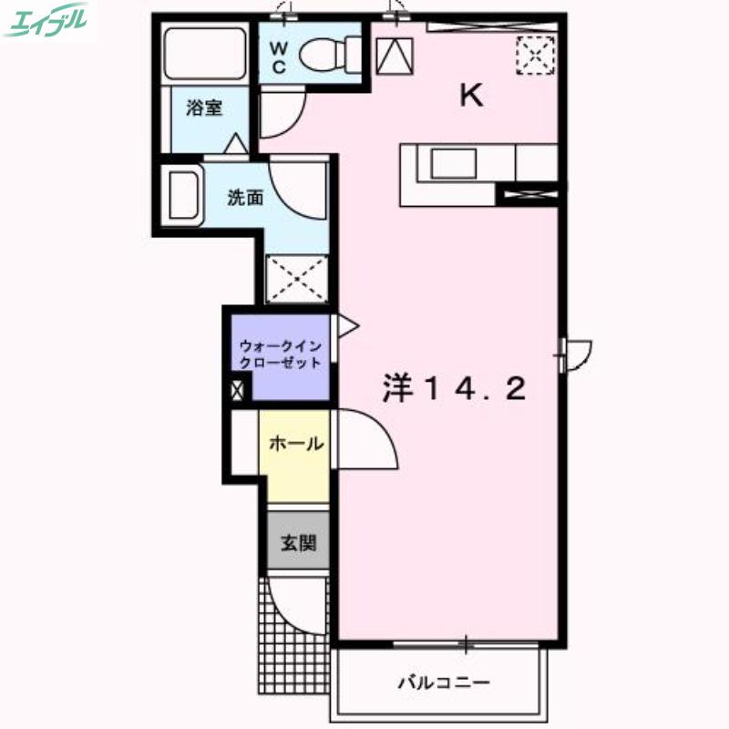 OAZO B(ワンルーム/1階)の間取り写真