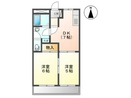 リバーパレスイワタ(2DK/1階)の間取り写真