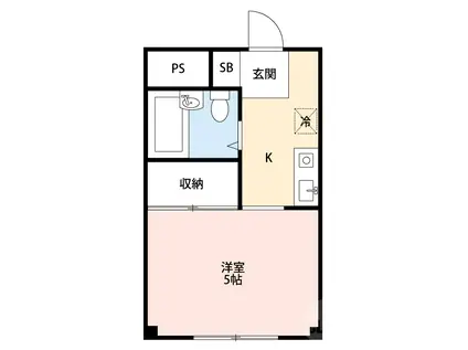 THE HOUSE ESAKA イースト(1K/2階)の間取り写真