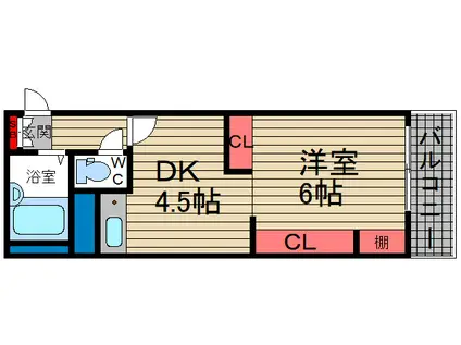 エリンデール桜川(1K/7階)の間取り写真