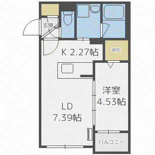 ベラルーチェ水車町(1LDK/3階)の間取り写真