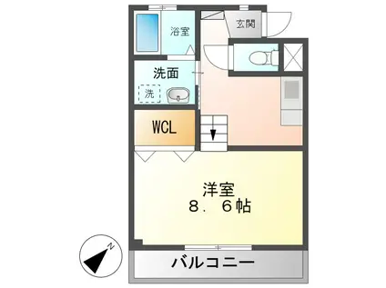 ブリッジゲートN(1K/1階)の間取り写真