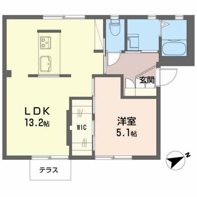 フォーレス有本(1LDK/1階)の間取り写真
