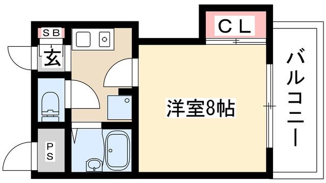 ロイヤル楠元(1K/4階)の間取り写真