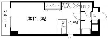 グランメール21(1K/8階)の間取り写真