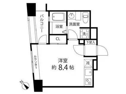 レニール本駒込(ワンルーム/8階)の間取り写真