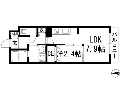 RIFF石橋阪大前(1LDK/2階)の間取り写真