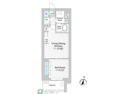 アビティグランデ砧(1LDK/5階)の間取り写真