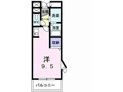 メゾン ド アウローラ(ワンルーム/1階)の間取り写真