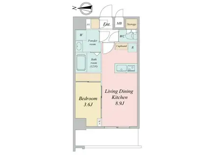 LIME RESIDENCE KAWAGUCHI イースト(1LDK/8階)の間取り写真