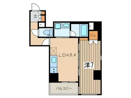 コルティーレ日本橋人形町(1LDK/5階)の間取り写真