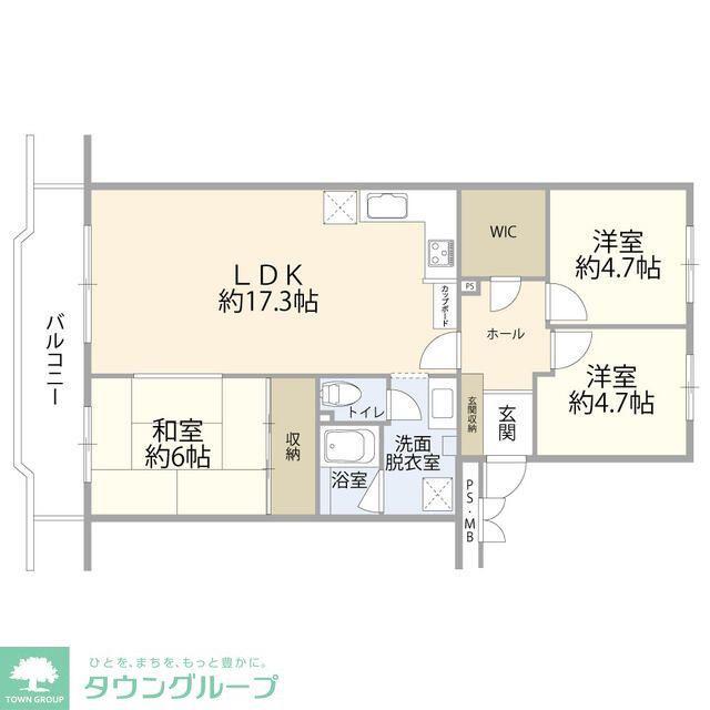 西国分寺史跡通5号棟(3LDK/3階)の間取り写真