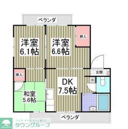ホワイトレジデンス(3DK/1階)の間取り写真