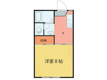 陽光ハイツA棟(1K/1階)の間取り写真