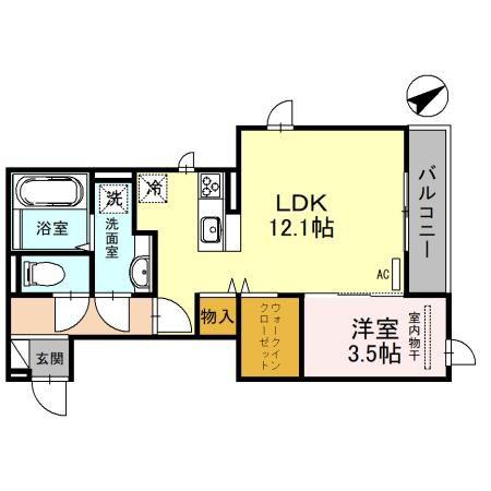 GRAND SOLEIL(1LDK/2階)の間取り写真