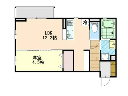 オアシス北金池(1LDK/2階)の間取り写真