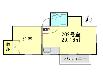 メゾン氷川台(2K/2階)の間取り写真