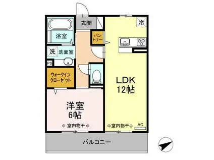 ラ・ルーチェ本町(1LDK/2階)の間取り写真