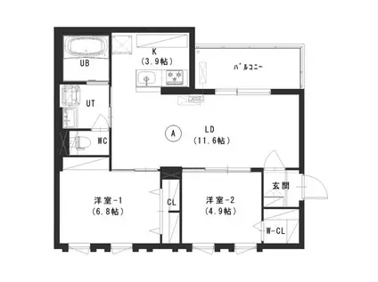 F・DRESS FUSHIMI(2LDK/3階)の間取り写真