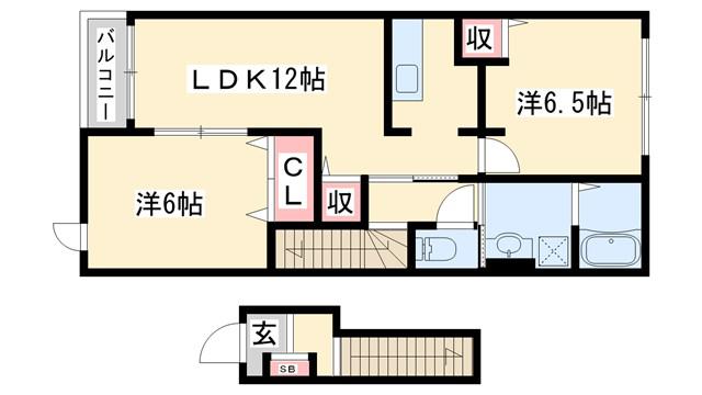 パストラルII(2LDK/2階)の間取り写真