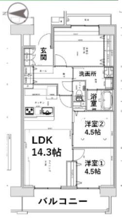 アクティ目黒駅前2号棟 2(3LDK/1階)の間取り写真
